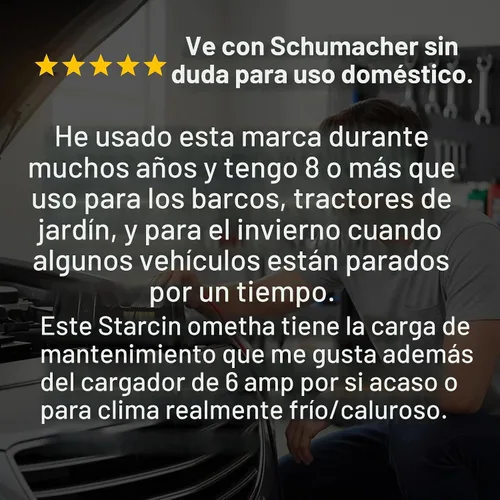 Vista 4 de Cargador y mantenedor de batería de coche Schumacher Electric 6A, 6V/12V - SC1320