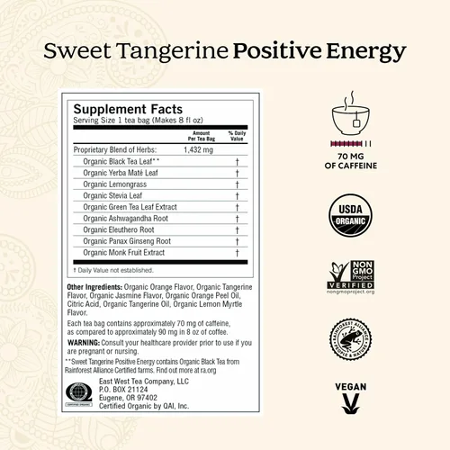 Vista 2 de Yogi Tea & Choice Organics - Muestra variada – 16 bolsas por paquete (4 paquetes) – Caja de regalo de muestra de té – Incluye energía positiva