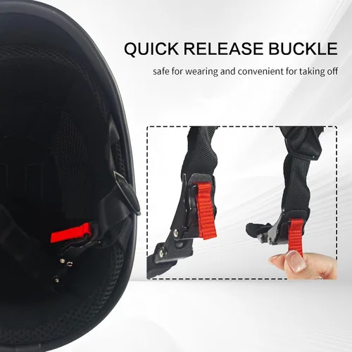 Vista 7 de Casco de motocross de media gorra para adultos, casco abierto para motocicleta, ciclismo, motocross, para hombres y mujeres, aprobado por DOT