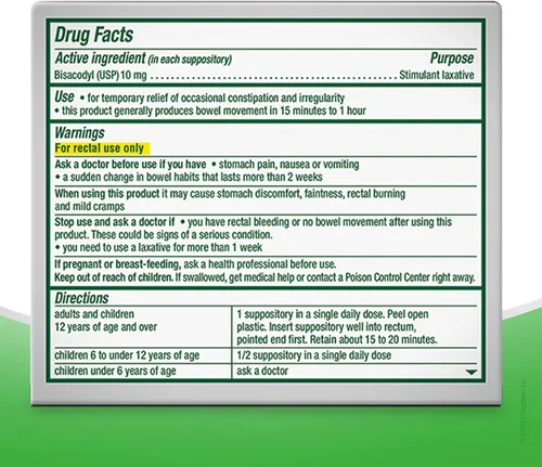 Vista 6 de Dulcolax Supositorios laxantes medicados - 16 unidades, paquete de 2