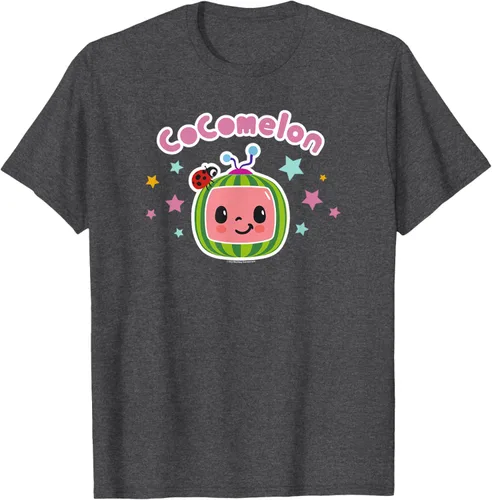Vista 10 de CoComelon Camiseta clásica con logotipo de cara sonriente centrada, Negro