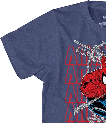 Vista 5 de Marvel Boys Comics Avengers Shirt Spiderman, Ironman, Capitán América y Hulk Tee Throwback Classic T-Shirt