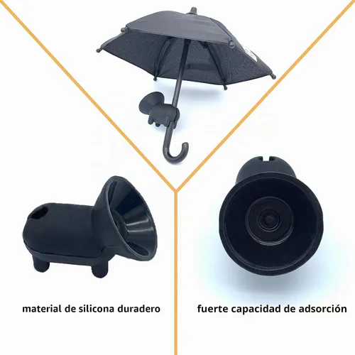 Vista 3 de Paraguas de teléfono para el sol, sombrilla de teléfono celular con soporte universal ajustable de ventosa para iPhone, iPad, Gopro