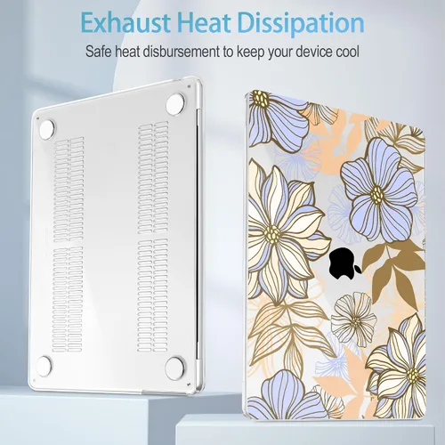 Vista 3 de Mektron Diseñada para MacBook Air 2025/2024/2023 de 15 PULGADAS M4 A3241 /M3 A3114 /M2 A2941, Carcasa de Cubierta Rígida de Plástico Impreso