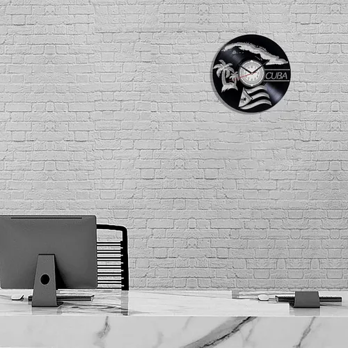 Vista 3 de Cuba - Reloj de pared de vinilo para decoración del hogar, 12 pulgadas, regalos de recuerdo de viaje