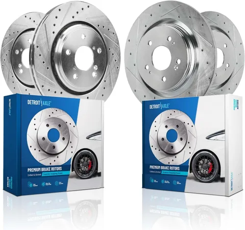 Vista 25 de Detroit Axle - 4 rotores de freno para Chevrolet Cruze 2014 2015 [modelos de motores de gas] Rotores de freno de disco perforados y ranurados