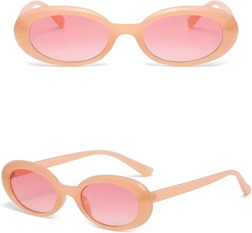 Vista 2 de UMCP Gafas de sol redondas de marco pequeño para mujer, pantalla retro para mujer, gafas de sol ovaladas de tendencia