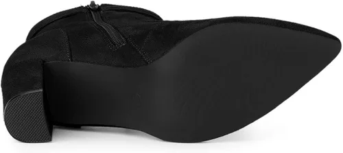 Vista 6 de Allegra K Botines de tacón con cremallera y punta puntiaguda para mujer