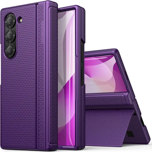 Vista 11 de BXYJY Funda para Samsung Galaxy Z Fold 6 con función atril, protector de pantalla frontal y protección de bisagra, ajuste delgado, resistente, duro