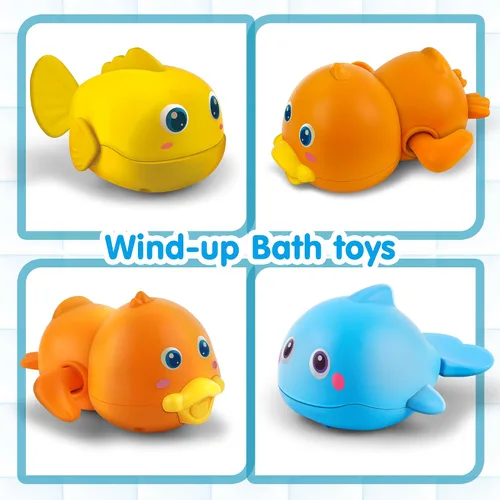 Vista 4 de Dwi Dowellin Juguetes de Baño para Niños Pequeños, Juegos Magnéticos de Pesca para Niños, Juguetes de Bañera, Juguetes de Agua Flotantes sin Moho