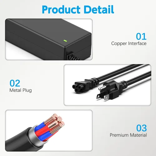 Vista 6 de Cable de alimentación de 19 V 65 W para monitor Asus VS248H-P VG248QE VX238H MX279H ROG PG278Q - Reemplazo del cargador adaptador de CA LJO-EEIH