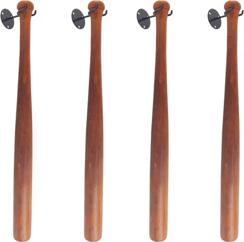 Vista 3 de TIHOOD 4PCS Baseball Bat Holder - Black Vertical Wall Mount Display Stand for Man Cave Decor & Sport Memorabilia Storage