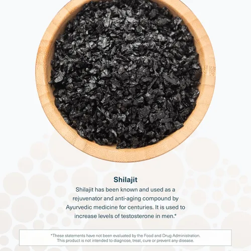 Vista 5 de Youtheory Shilajit para hombre - Cápsulas de Shilajit con extracto de PrimaVie - Apoya el alivio del estrés, el crecimiento muscular y la salud