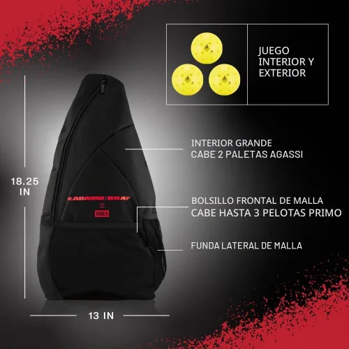 Vista 7 de Juego de JOOLA Agassi/GRAF Champion con palas de pickleball, bolas y bolsa con asa - Raqueta de pickleball arenizada - Forma Agassi con zona de Set