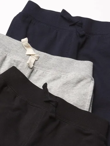 Vista 3 de The Children's Place Pantalones deportivos de rizo francés para bebés y niños pequeños, paquete de 3, Negroazul marinogris jaspeado, paquete de 3