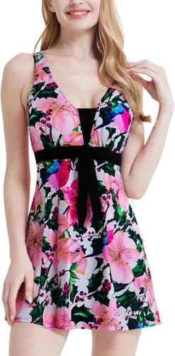 Vista 7 de Wantdo - Traje de baño para mujer con diseño floral Flor de pájaro.