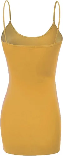 Vista 86 de Emmalise Camisola larga casual básica para mujer, con tirantes ajustables, top en capas