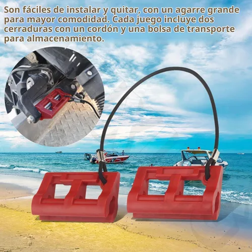 Vista 7 de Bloqueo de Dirección Hidráulica Fuera de Borda de 4" Steer Stop para Remolque/Transporte de Motor Fuera de Borda 1 Par Rojo
