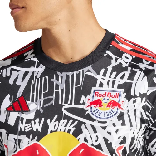 Vista 4 de adidas Camiseta de fútbol para hombre NY Red Bulls 2023 Celebra la rica historia del hip-hop, Aeroready