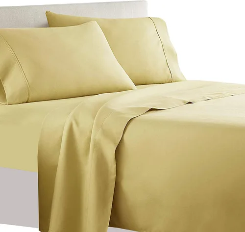 Vista 4 de Royal Tradition Juego de sábanas de 550 hilos, 100% algodón, tamaño individual extra largo XL, color beige