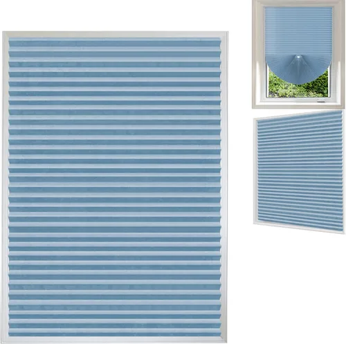 Vista 9 de Persianas de papel plisadas opacas adhesivas, impermeables y fáciles de cortar, persianas de bloqueo solar para ventanas, sin taladro, sin