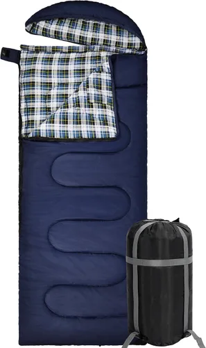 Vista 17 de REDCAMP Saco de dormir de franela para adultos, cómodos sacos de dormir de algodón para campamento, mochileros, senderismo, con capucha desmontable