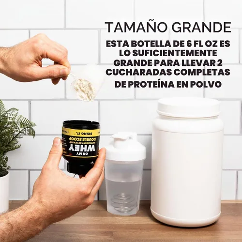 Vista 3 de Botella agitadora de proteínas con contenedor de llavero de suplemento, sin BPA, vaso agitador reutilizable para levantadores de peso activos
