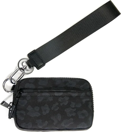 Vista 12 de YDF Cartera de nailon RFID de 2ª generación para mujer, cartera de pulsera con ventana de identificación, ranura para lápiz labial y llavero