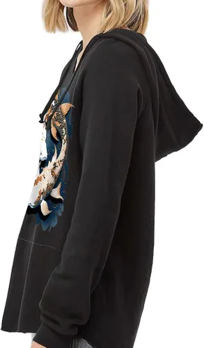 Vista 2 de Sudadera con capucha Japanese Fish California Wave Wash - Hermosa sudadera con capucha - Sudadera estampada