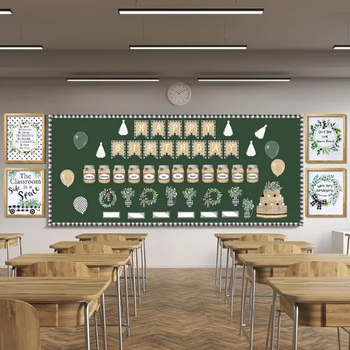 Vista 4 de Sepamoon 12 piezas de decoración de aula de granja, póster motivacional
