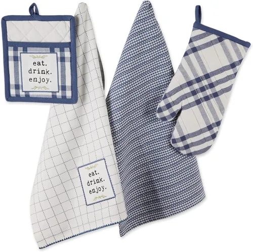 Vista 18 de DII Home Sweet Farmhouse Kitchen Collection, manoplas de horno, juego de toallas de cocina, color rojo granero, 4
