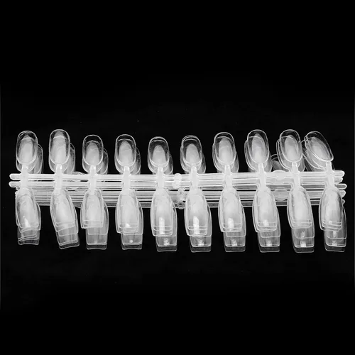 Vista 9 de 200 puntas de uñas postizas, puntas de uñas postizas transparentes, extensiones de uñas, palos de exhibición de uñas, puntas transparentes, tabla