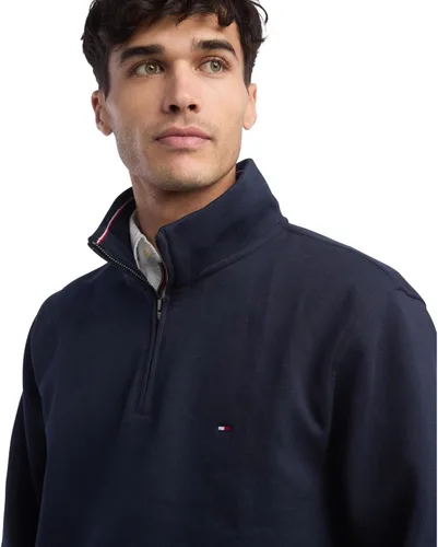 Vista 2 de Tommy Hilfiger - Sudadera sin botones de manga larga de vellón con cremallera de un cuarto para hombre