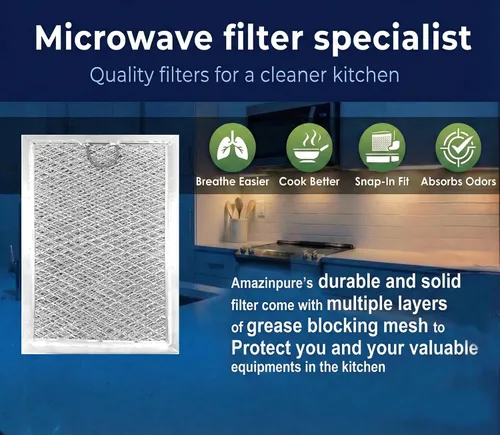 Vista 5 de Paquete de 2 filtros de grasa para microondas 5230W1A012C wb06x10309 compatibles con GE WB06X10359 WB06X10654 LG 5230W1A012A 5230W1A012B 5230W1A01B