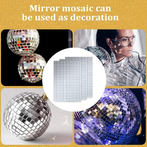 Vista 4 de Azulejos de mosaico autoadhesivos para proyectos de manualidades, 0.197 x 0.197 in (plata, 10800 piezas)