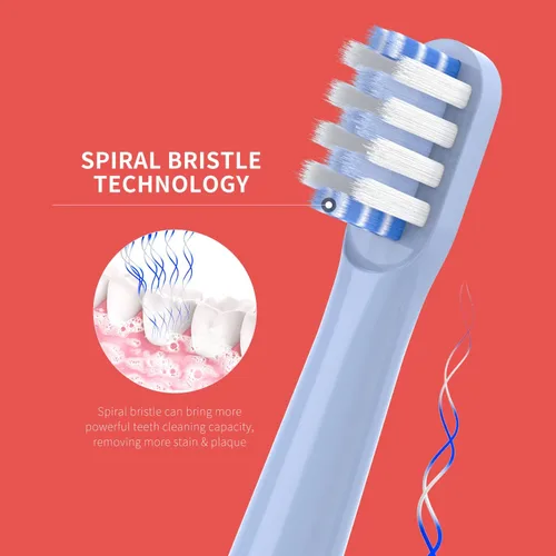 Vista 2 de Cabezales de repuesto para cepillos de dientes compatibles con Colgate Hum Connected Smart Battery Cabezal de recarga de cepillo de dientes, azul