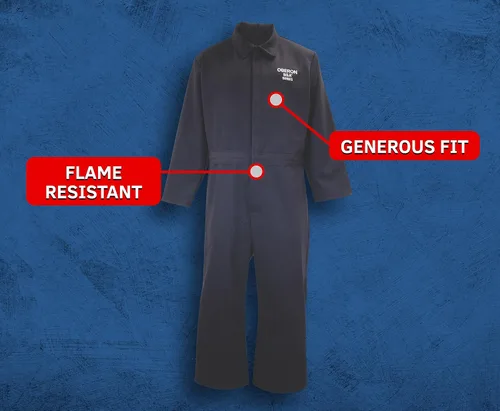 Vista 5 de Oberon Arc Flash Coverall Kit - 8 CAL - Includes Hard Cap, Face Shield, Balacalva, Coveralls and Storage Bag - HRC2 SERIES