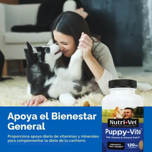 Vista 2 de Masticables multi-vitamínicos para perros Nutri-Vet, Perro Multivitamin for Dogs, Dog Multivitamins Chewable, Balanced Nutrition, Immune Support