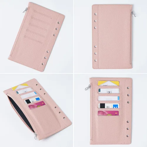 Vista 3 de Moterm Flyleaf con cremallera para organizador personal, con ranuras para tarjetas (péble-negro)