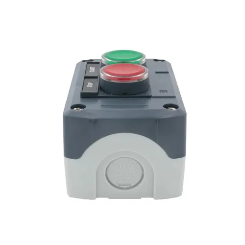 Vista 6 de Caja de control de interruptor de botón impermeable, estación de dos LED, interruptor momentáneo iluminado SAL LA68H-D XALD243B