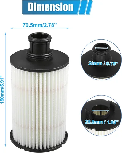 Vista 5 de X AUTOHAUX Filtro de aceite de motor de repuesto AJ812351 C2D3670 XR858593 LR011279 Filtro de combustible de aceite para Land Rover LR4 Base HSE