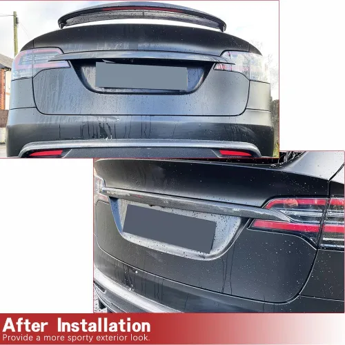 Vista 2 de Modelo X - Tapa trasera de fibra de carbono para maletero compatible con Tesla Model X 2016-2019