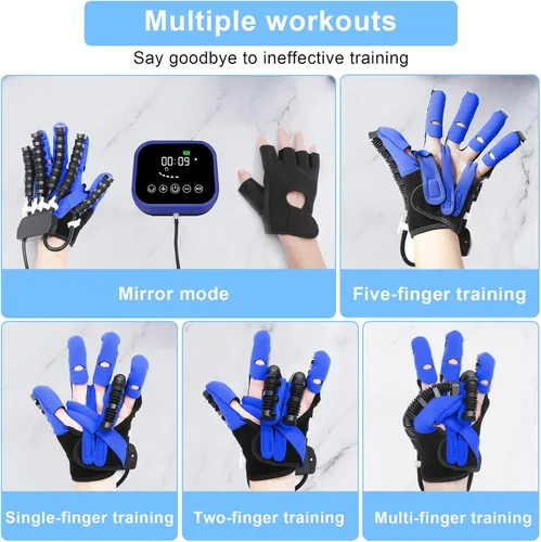 Vista 5 de Guantes robóticos de rehabilitación, guantes robóticos para rehabilitación de hemiplejía de dedo, dispositivo de recuperación de mano de golpe