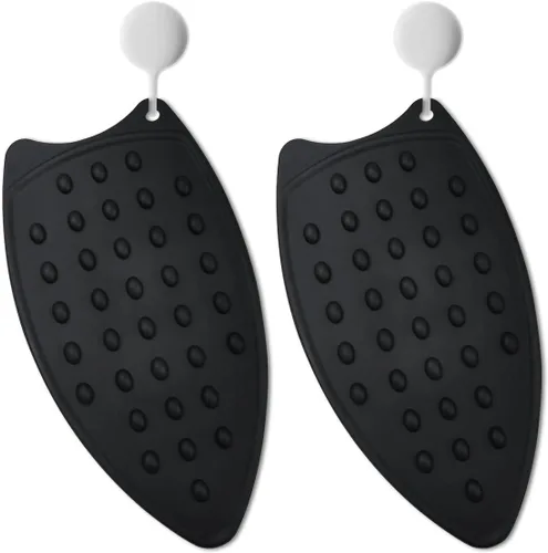Vista 6 de yuntop 2 almohadillas de silicona multiusos resistentes al calor, almohadillas protectoras para tabla de planchar, planchas planas, rizadores (negro)