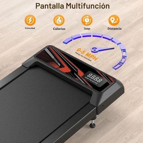 Vista 3 de Walking Treadmill Pad with Adjustable 8% Incline for Home Office 2-Negro