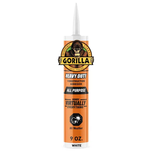 Vista 10 de Gorilla Adhesivo de construcción de gran potencia, pegamento blanco, tubo de compresión de 7 onzas (paquete de 1) - Relleno de espacios y resistente