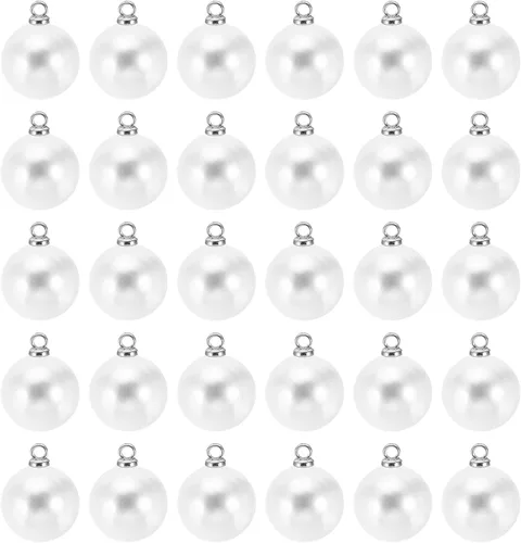 Vista 21 de PATIKIL Abalorio de perlas, 100 cuentas de perlas de imitación de perlas colgantes para bricolaje para hacer joyas, pulseras, aretes, collares Beige