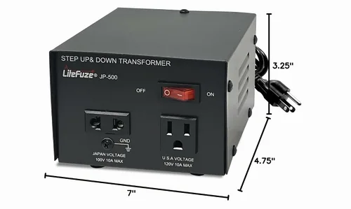 Vista 10 de LiteFuze Convertidor de Voltaje Transformador de 500W para Japón – Elevador/Reductor 100V a 120V / 120V a 100V – Convertidor de Energía de Servicio