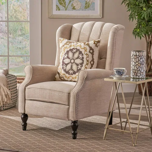Vista 17 de Sillón reclinable, de la marca Elizabeth Tufted, Tela, Light Beige