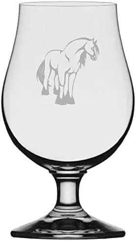 Vista 44 de Abaco Barb Body Horse - Vaso de cerveza Iona grabado (13.25 onzas)